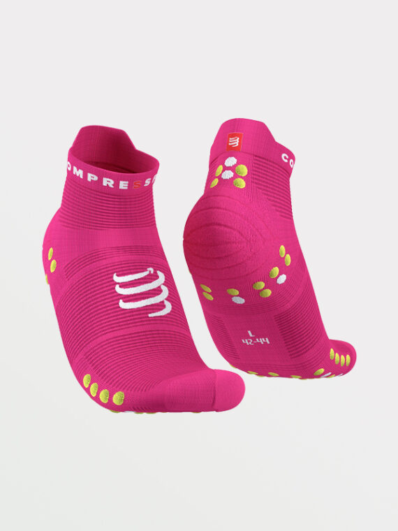 compressport low socks v4 fluo pink primerose