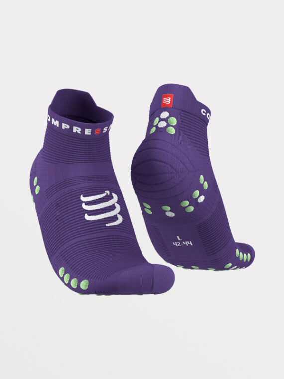 compressport low socks v4 purple paradise green