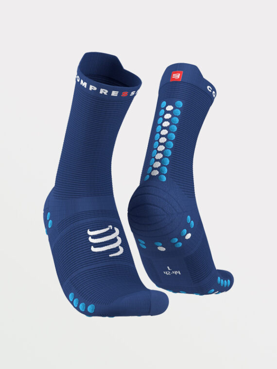 compressport high socks v4 sodalite fluo blue